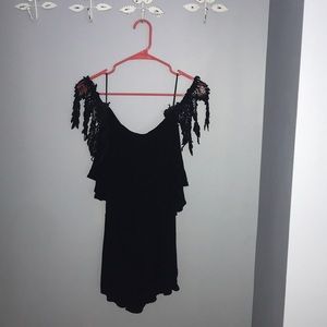 Black off the shoulder romper